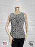 Elegant Pleated Scoop Neck Sleeveless Top - T624